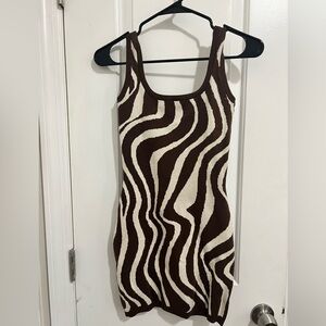 Bailey Rose Mini Dress| Size: X-Small|Color: Brown/White